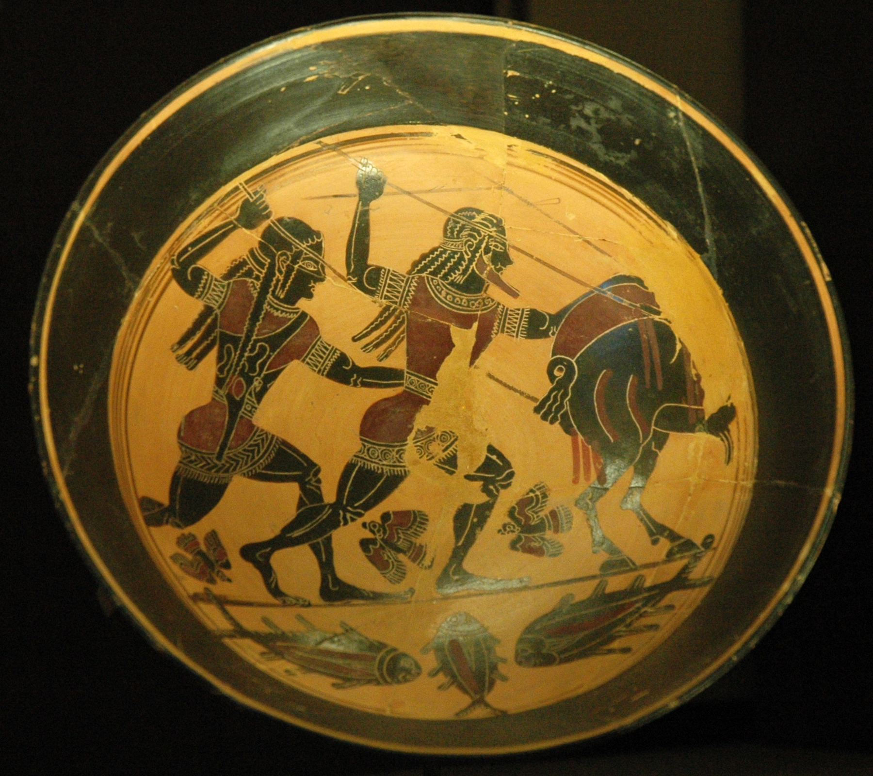 Древнегреческая фреска Охота на Калидонского вепря