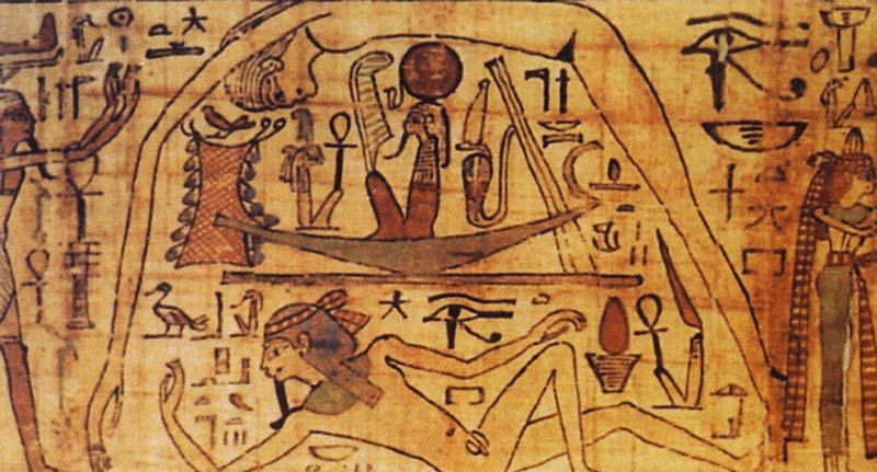 Египетская картина сотворения мира - бог Геб и богиня Нут